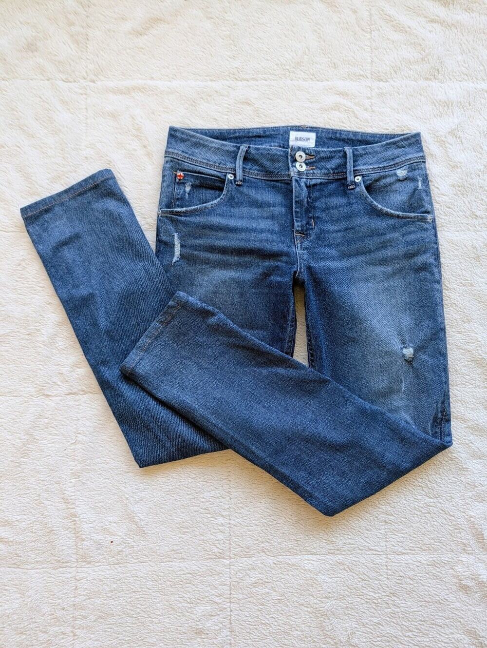 Hudson Collin Distressed Midrise Straight‎ Leg Jeans